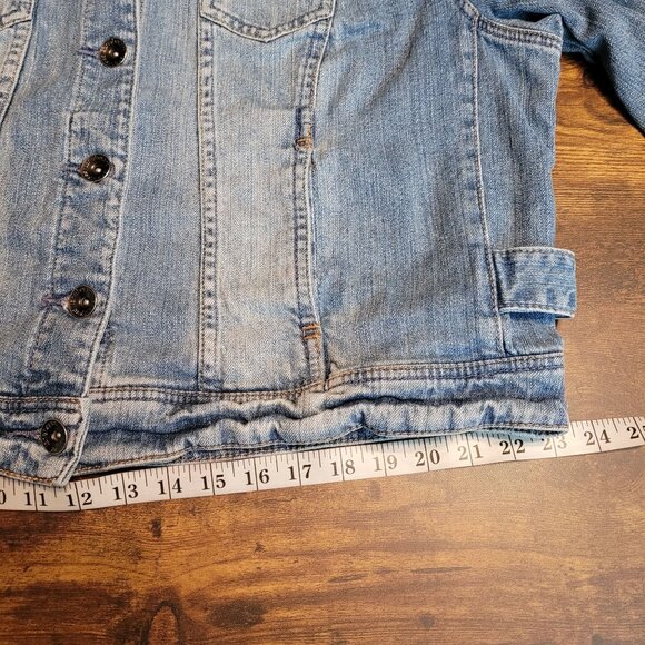 Lane Bryant Denim Trucker Jacket Size 18 Pockets Medium Light Wash Stretch Denim - Picture 7 of 10